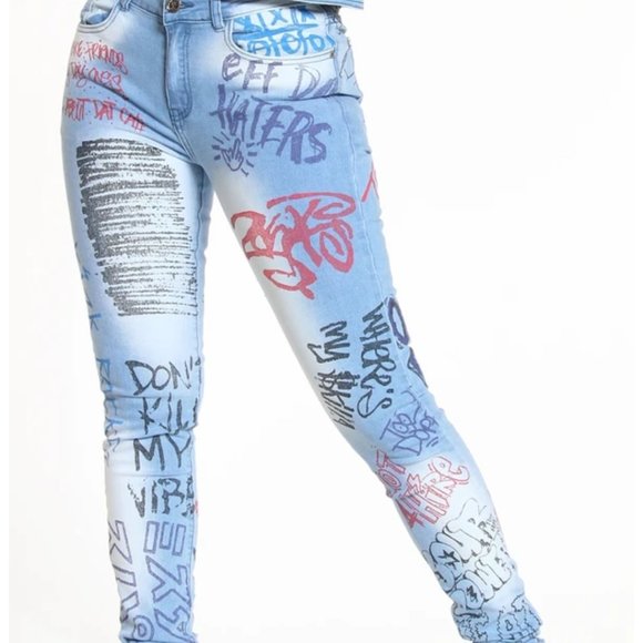 GRAFITTI DENIM JEANS - Picture 1 of 3